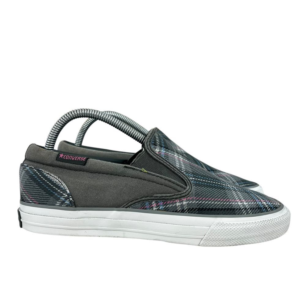 Converse Sneakers W8.5 M7 All Star‎ Greyish Plaid Slip On Shoes